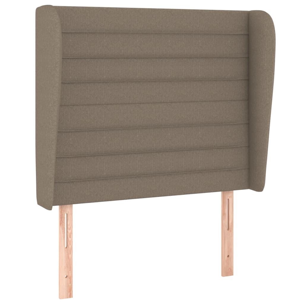 Hoofdbord met randen 103x23x118/128 cm stof taupe – afbeelding 2