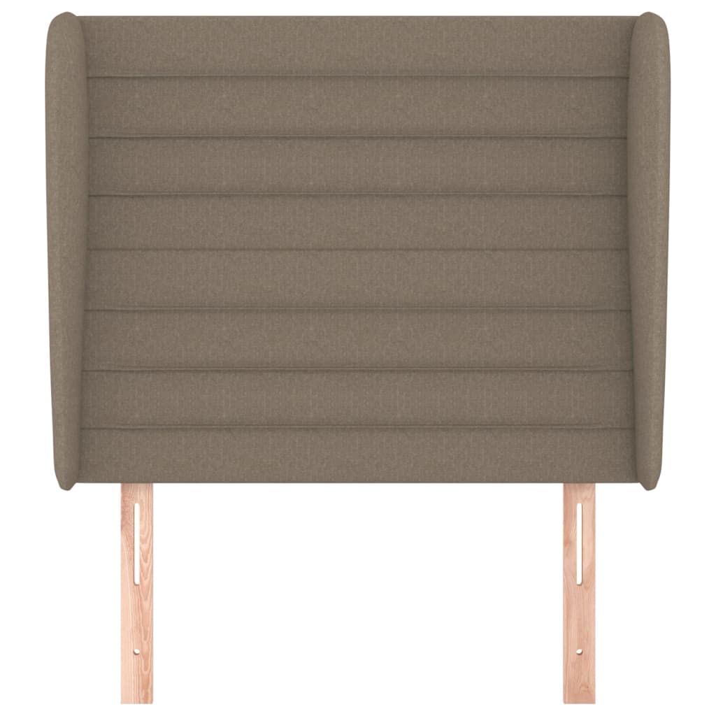 Hoofdbord met randen 103x23x118/128 cm stof taupe – afbeelding 3