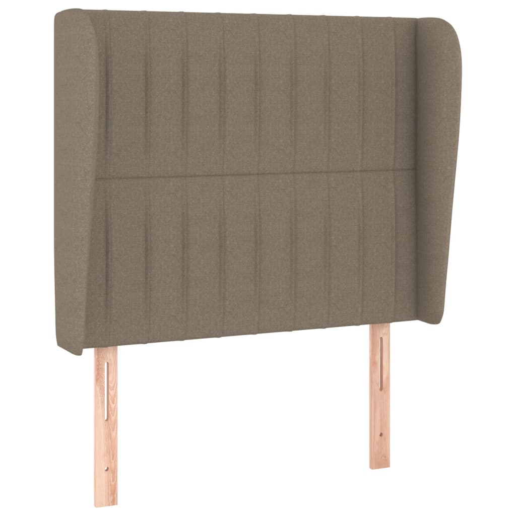 Hoofdbord met randen 83x23x118/128 cm stof taupe – afbeelding 2