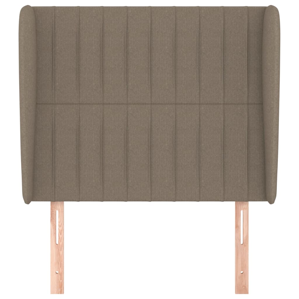 Hoofdbord met randen 83x23x118/128 cm stof taupe – afbeelding 3