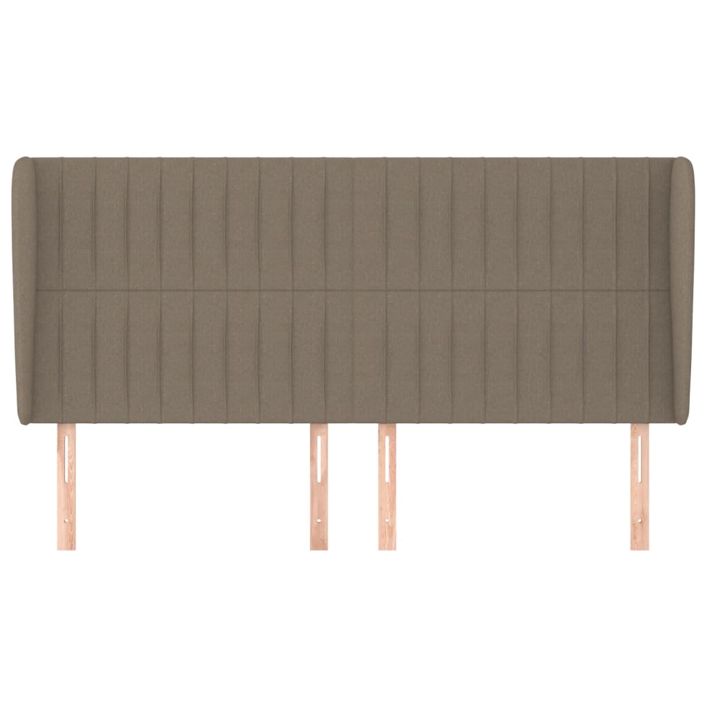 Hoofdbord met randen 203x23x118/128 cm stof taupe – afbeelding 3