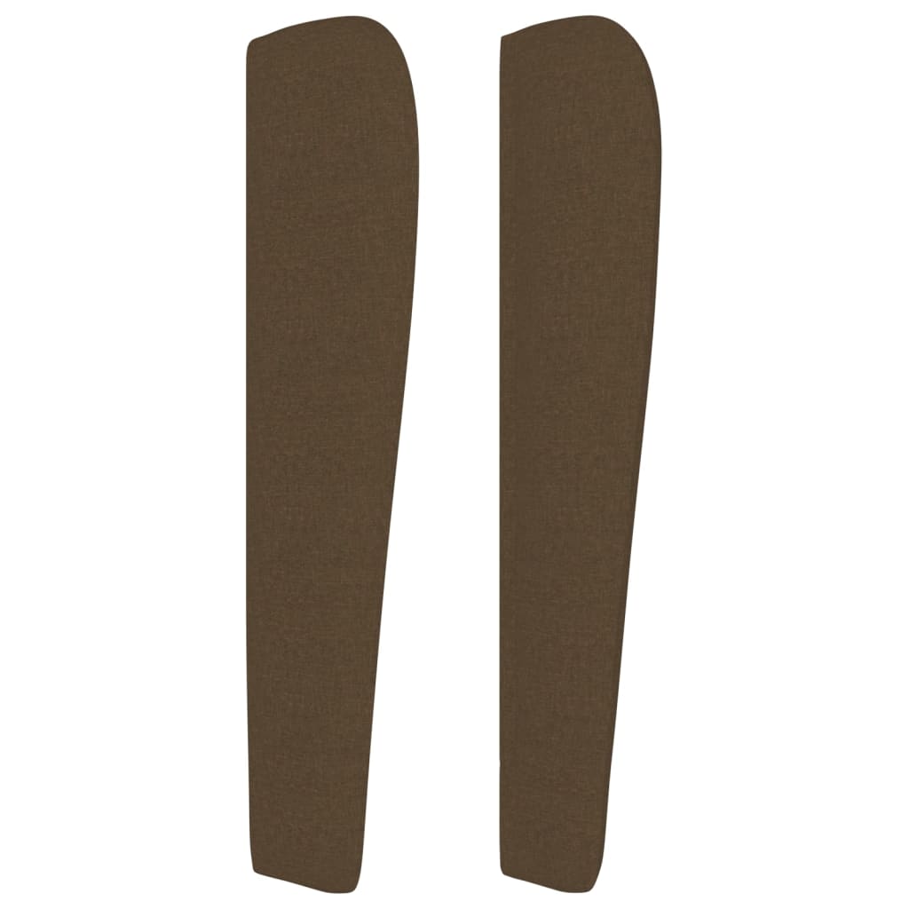 Hoofdbord met randen 83x23x118/128 cm stof donkerbruin – afbeelding 4