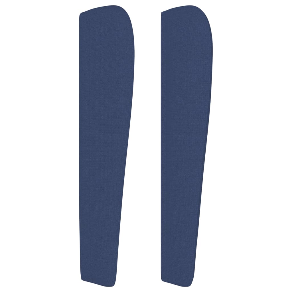 Hoofdbord met randen 163x23x118/128 cm stof blauw – afbeelding 4