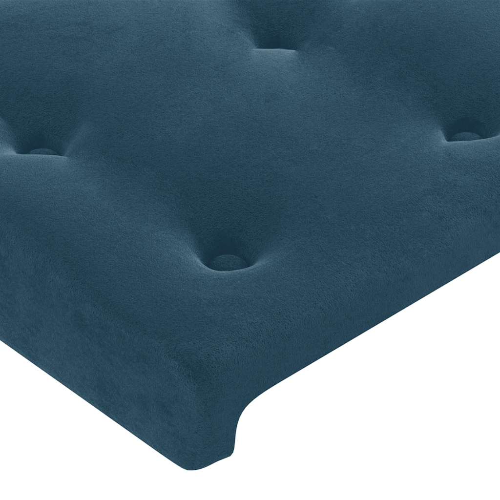 Hoofdbord met randen 183x23x118/128 cm fluweel donkerblauw – afbeelding 5