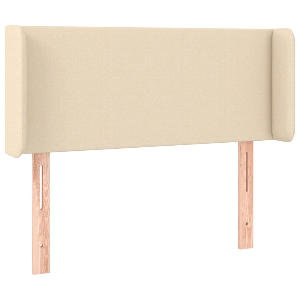 Hoofdbord met randen 93x16x78/88 cm stof crèmekleurig – afbeelding 2
