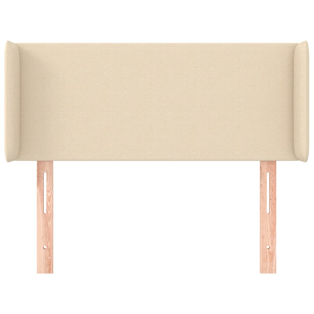 Hoofdbord met randen 93x16x78/88 cm stof crèmekleurig – afbeelding 3