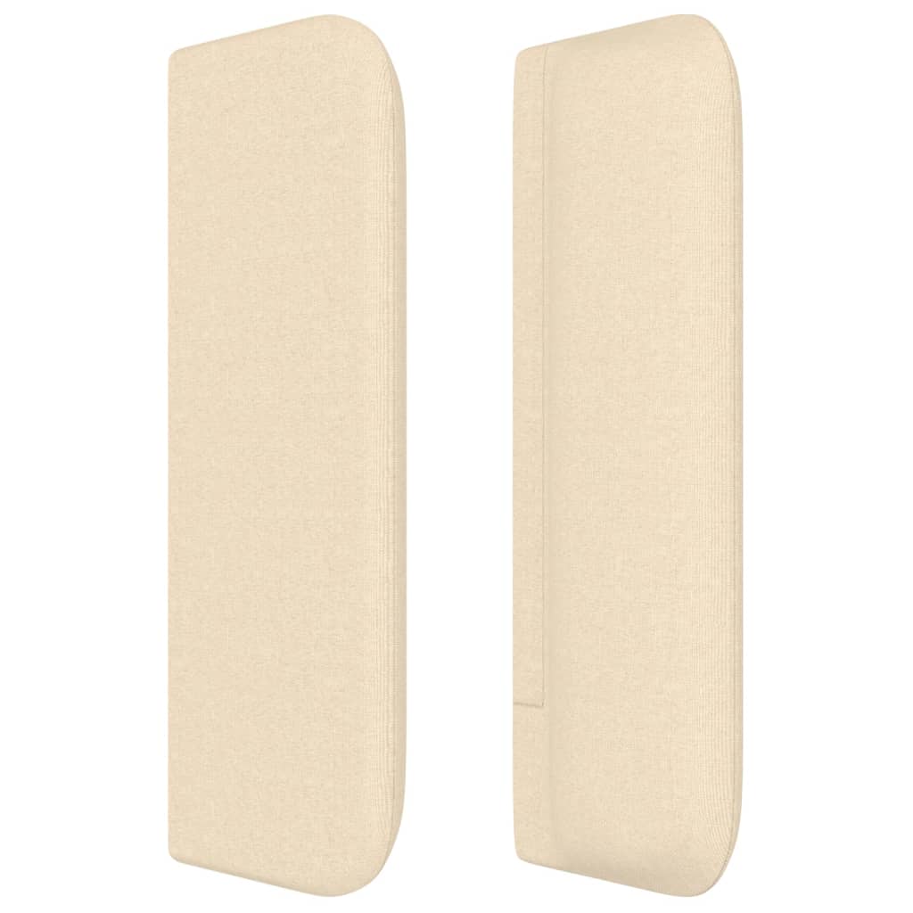 Hoofdbord met randen 93x16x78/88 cm stof crèmekleurig – afbeelding 4