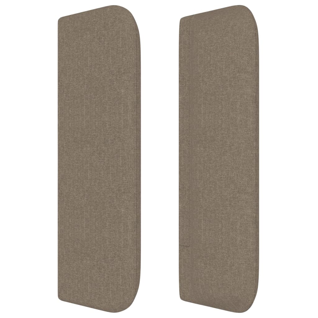 Hoofdbord met randen 203x16x78/88 cm stof taupe – afbeelding 4