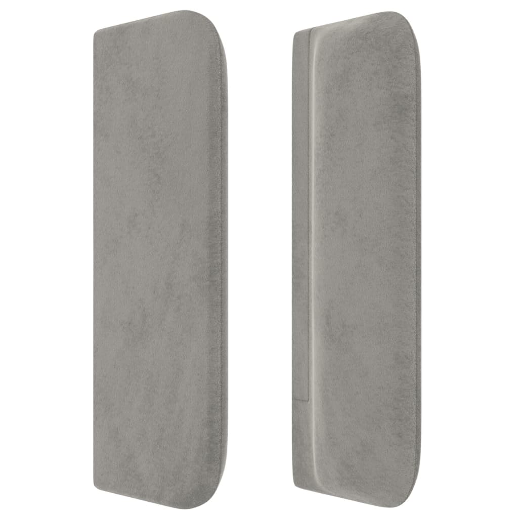 Hoofdbord met randen 83x16x78/88 cm fluweel lichtgrijs – afbeelding 4