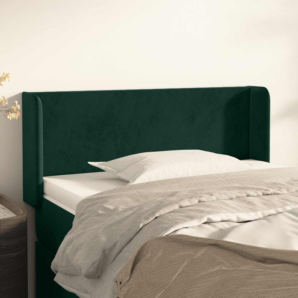 Hoofdbord met randen 103x16x78/88 cm fluweel donkergroen