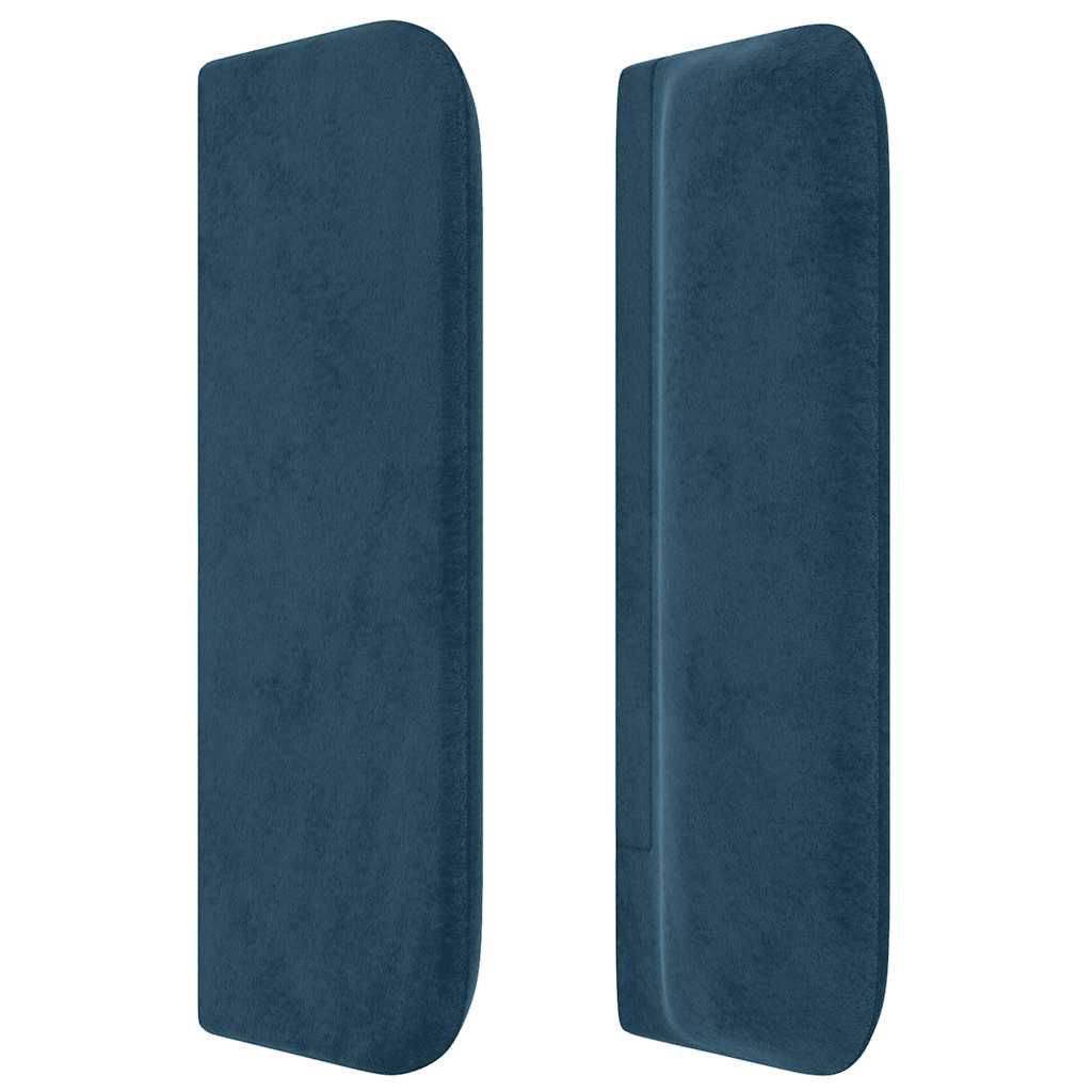 Hoofdbord met randen 163x16x78/88 cm fluweel donkerblauw – afbeelding 4