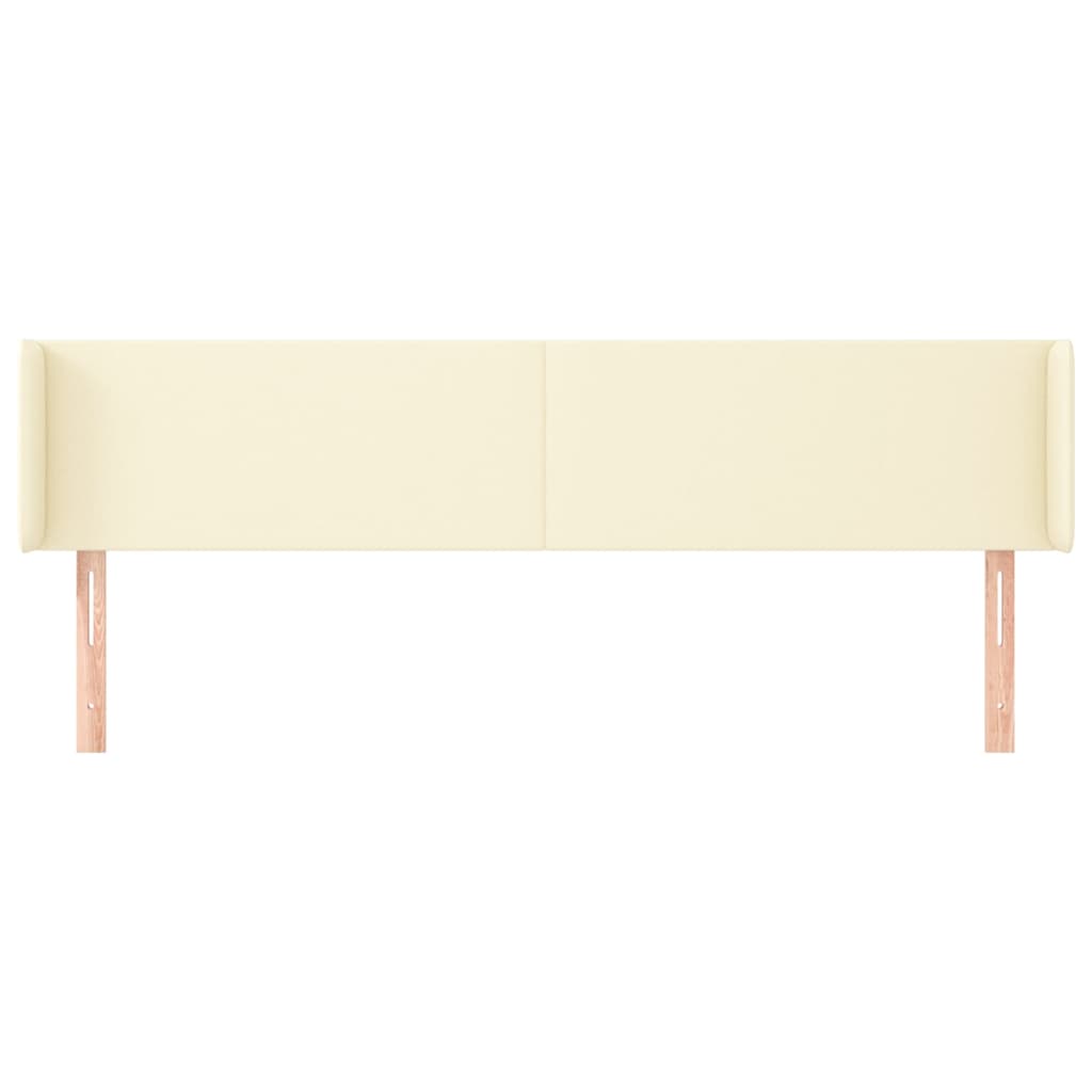 Hoofdbord met randen 163x16x78/88 cm kunstleer crèmekleurig – afbeelding 3