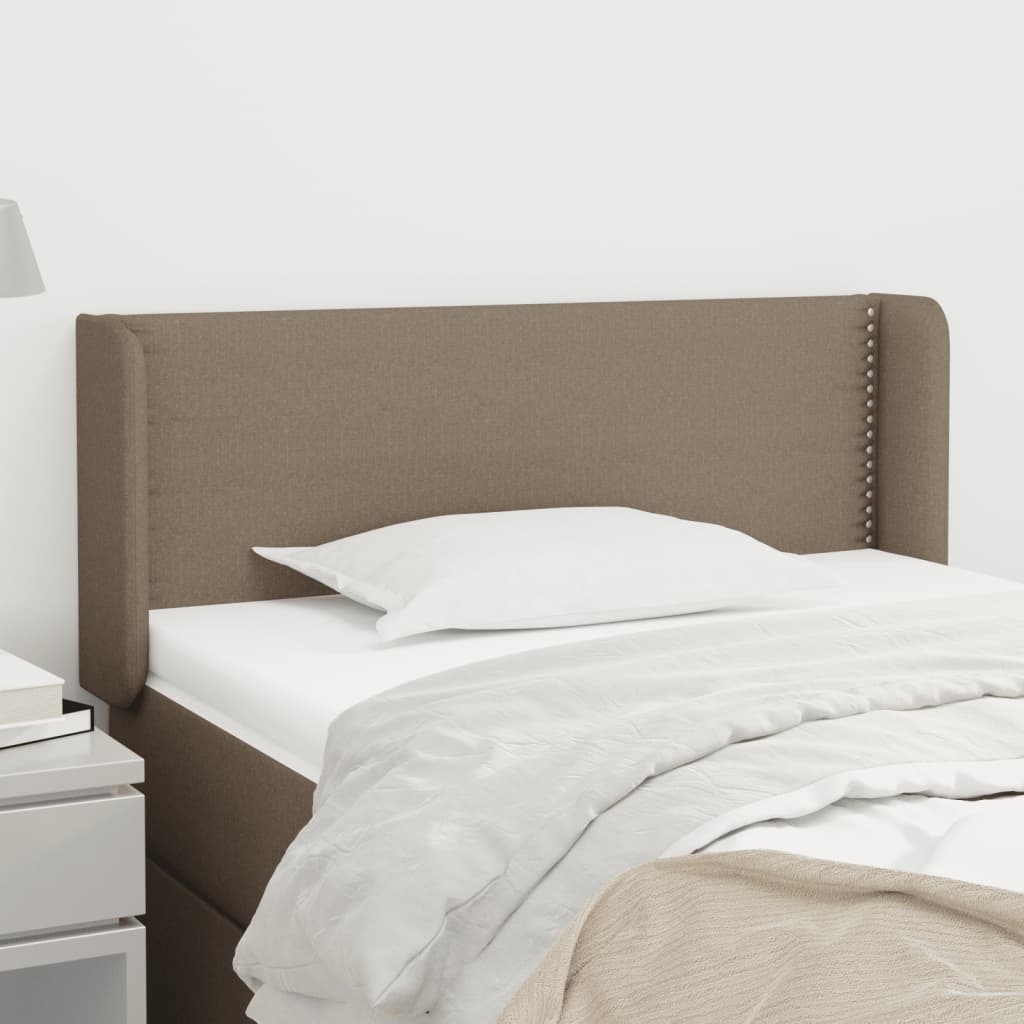 Hoofdbord met randen 93x16x78/88 cm stof taupe – afbeelding 1
