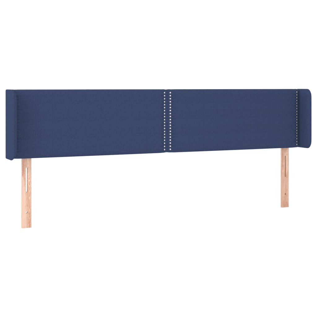 Hoofdbord met randen 183x16x78/88 cm stof blauw – afbeelding 2