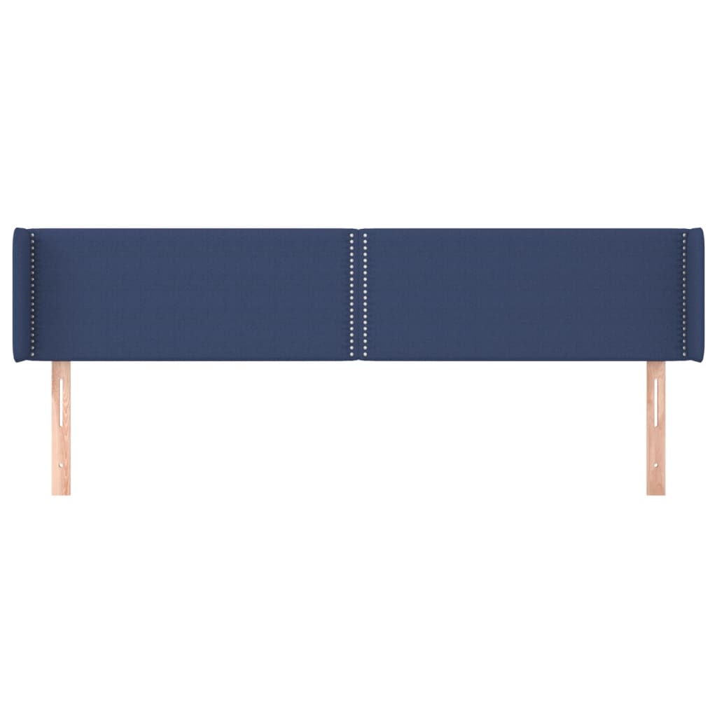 Hoofdbord met randen 183x16x78/88 cm stof blauw – afbeelding 3