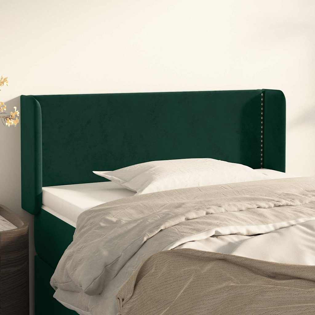 Hoofdbord met randen 103x16x78/88 cm fluweel donkergroen