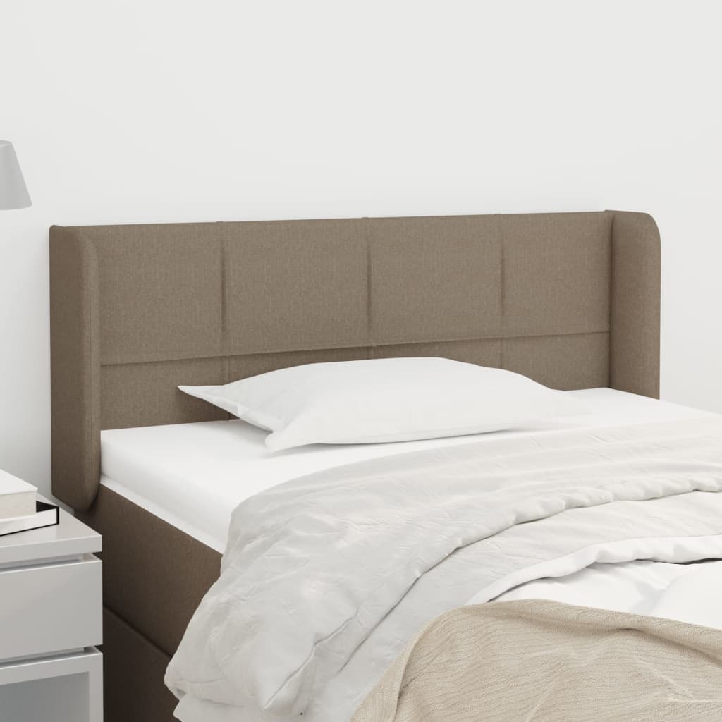 Hoofdbord met randen 83x16x78/88 cm stof taupe