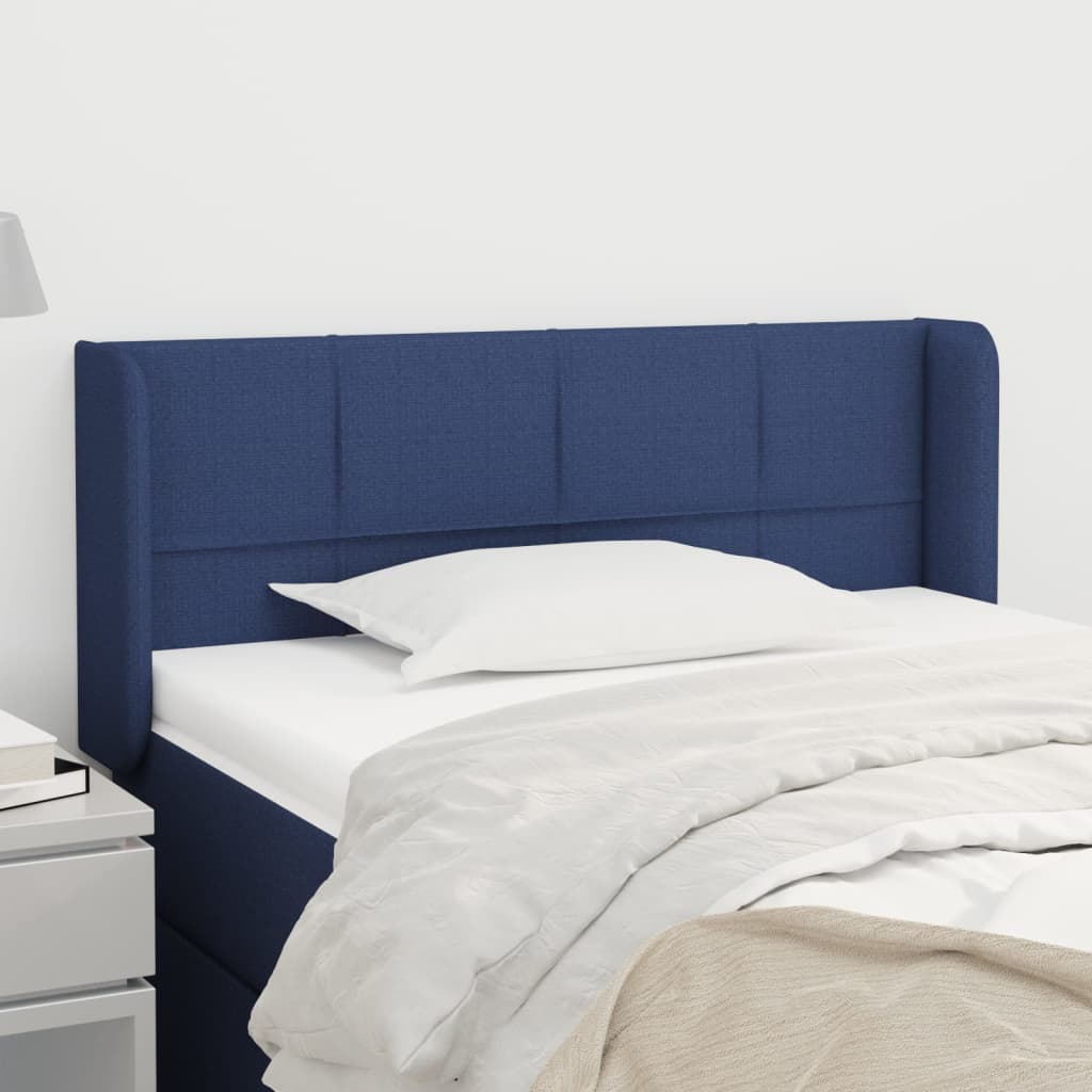 Hoofdbord met randen 83x16x78/88 cm stof blauw – afbeelding 1