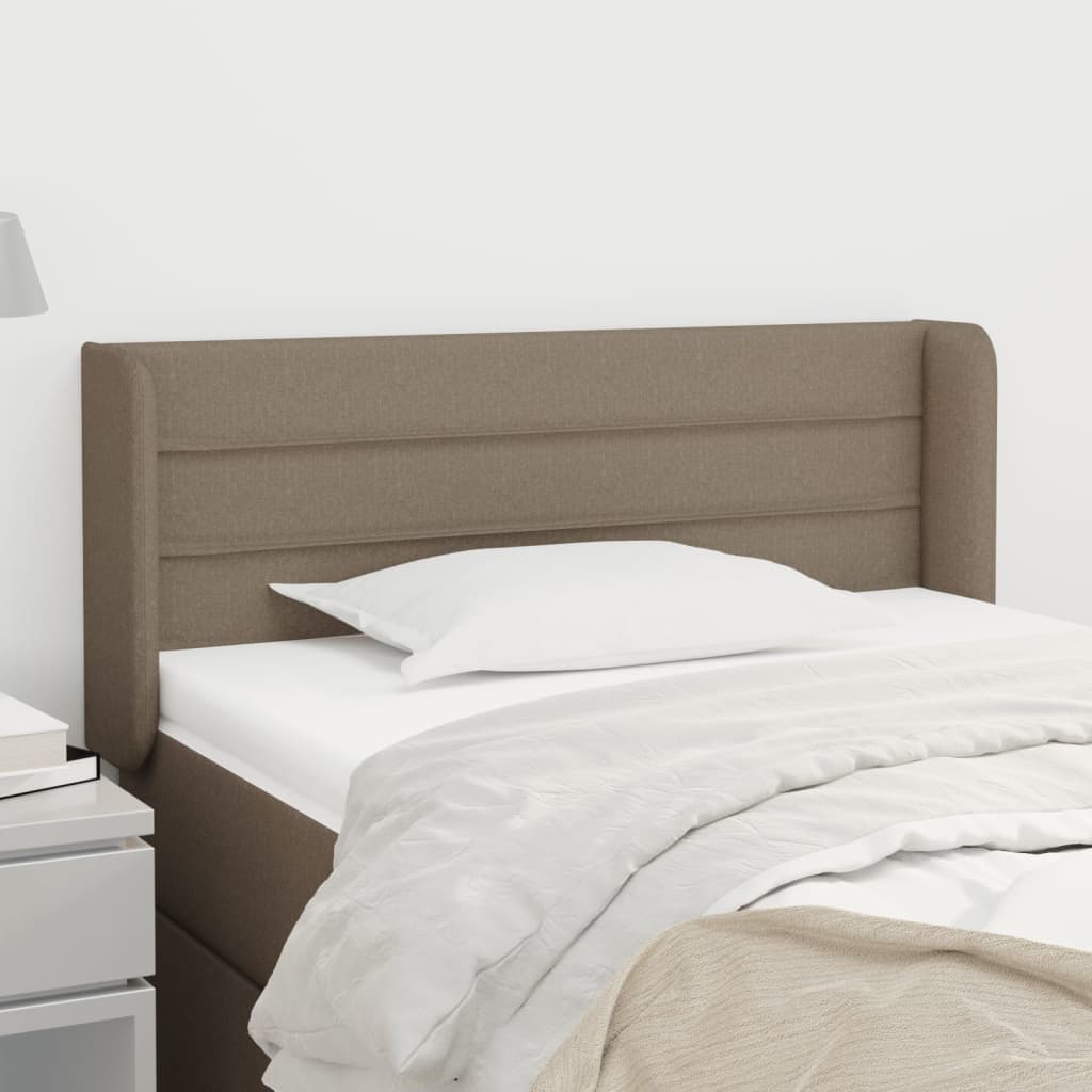 Hoofdbord met randen 93x16x78/88 cm stof taupe