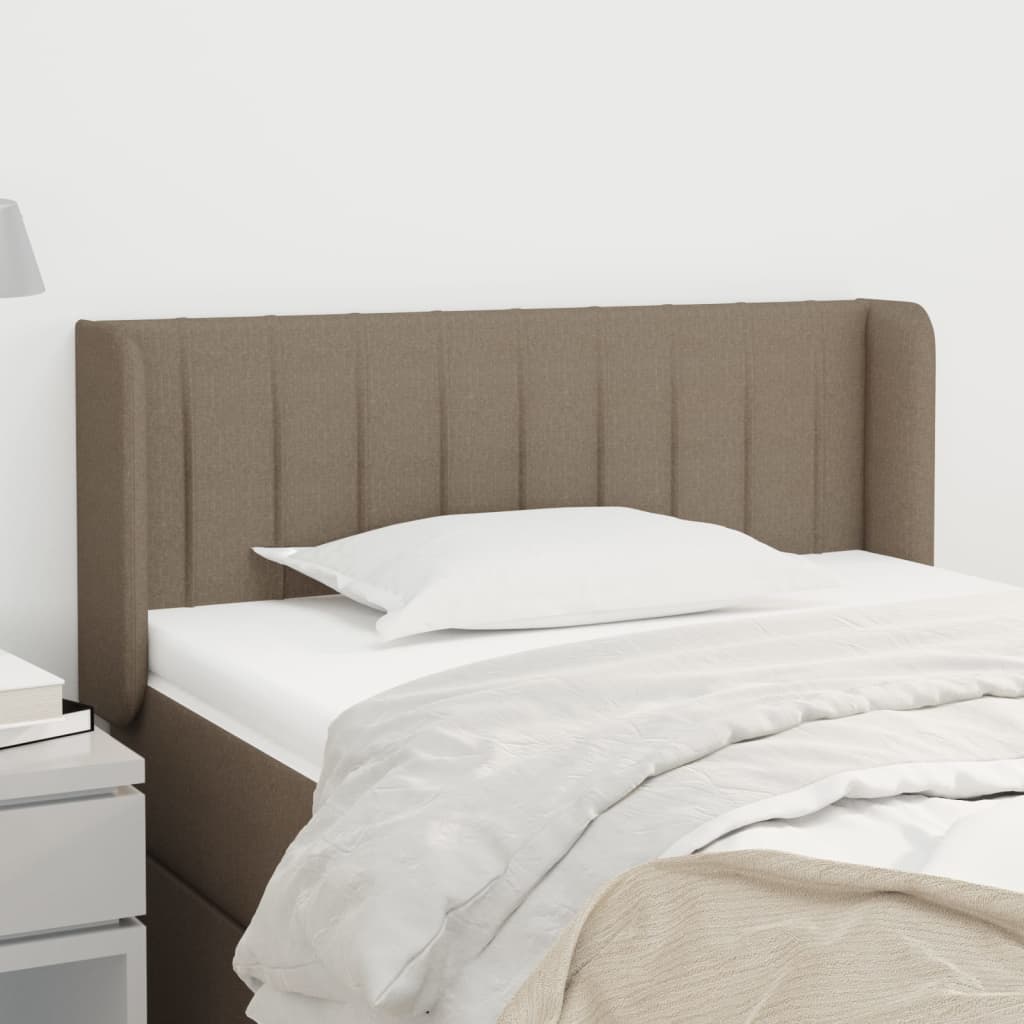 Hoofdbord met randen 83x16x78/88 cm stof taupe