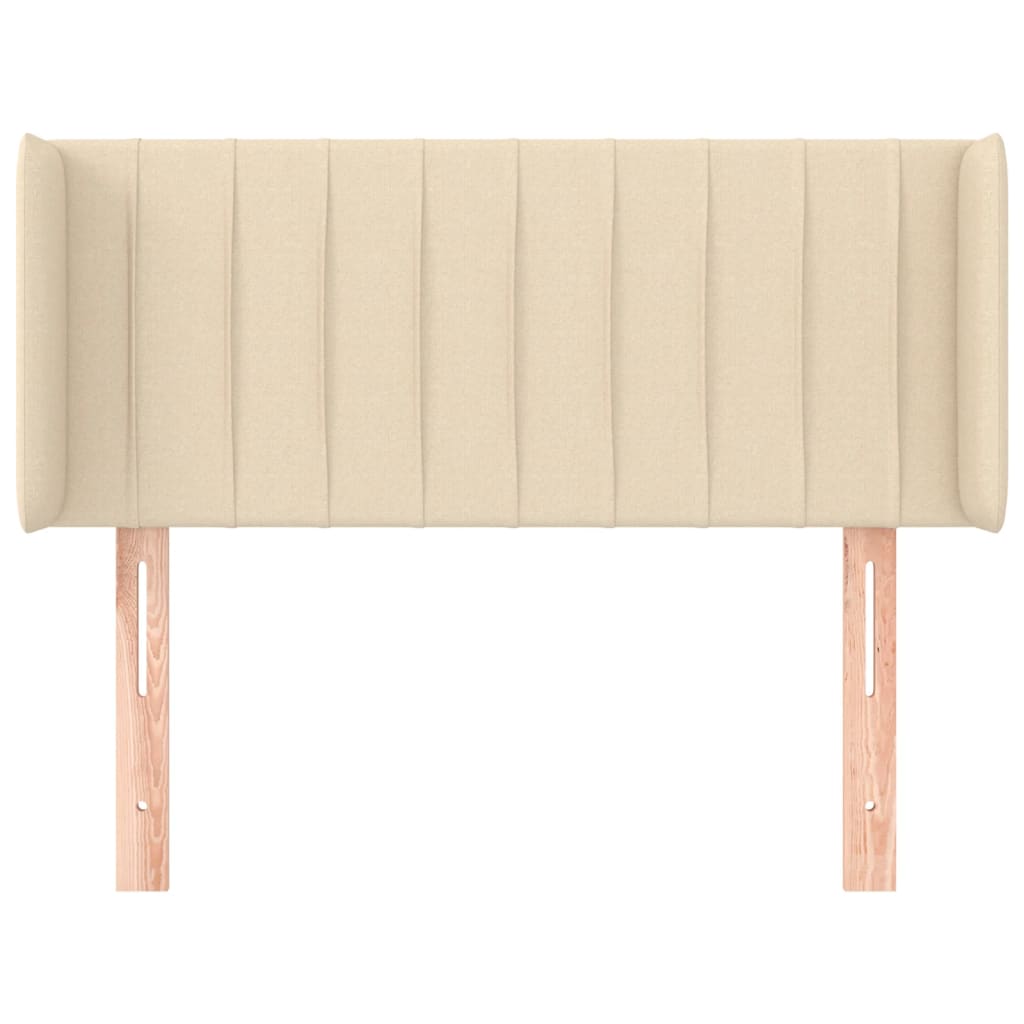 Hoofdbord met randen 93x16x78/88 cm stof crèmekleurig – afbeelding 3
