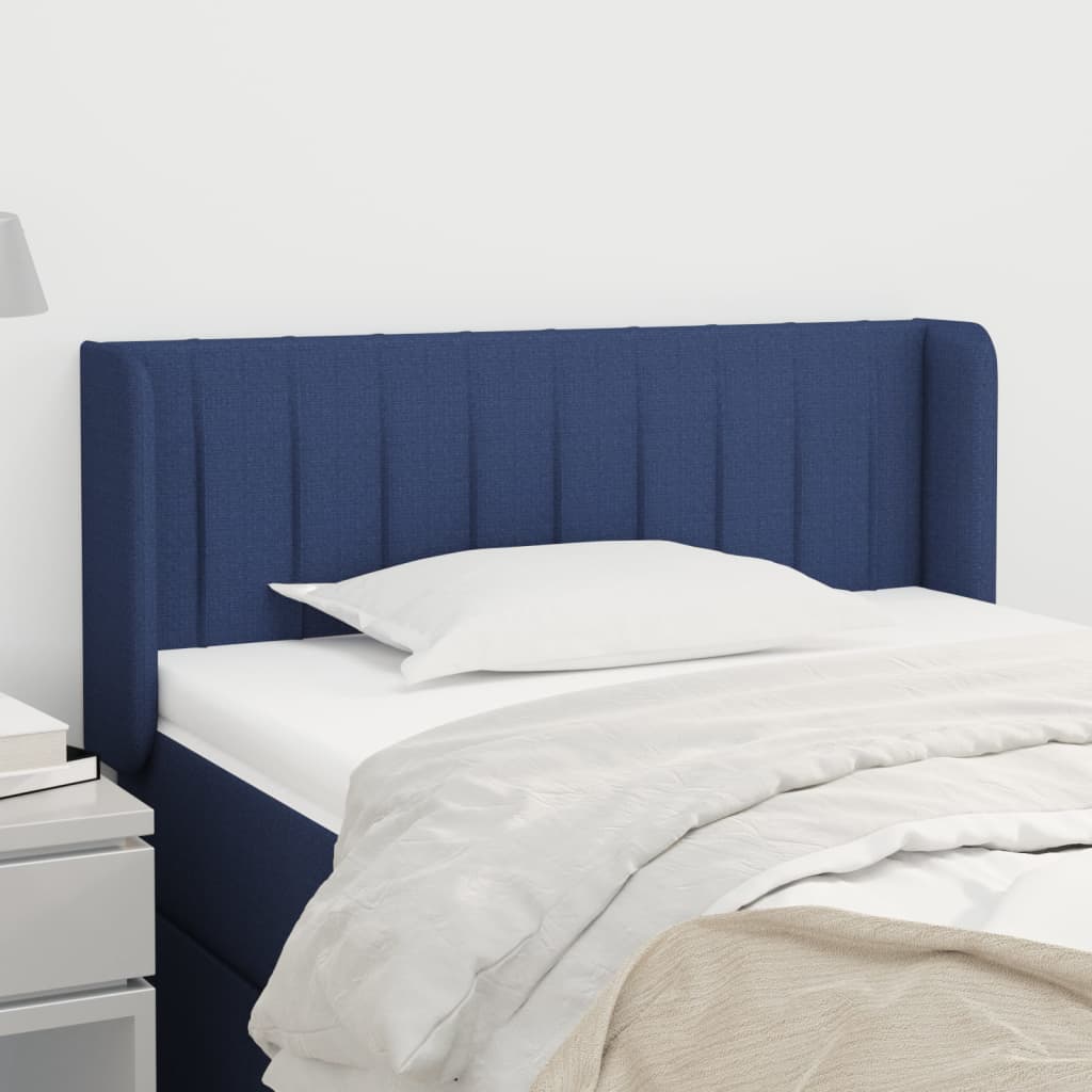 Hoofdbord met randen 103x16x78/88 cm stof blauw – afbeelding 1