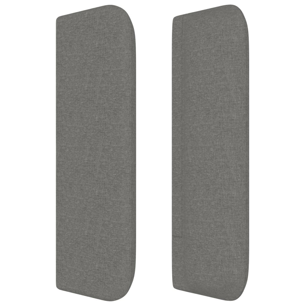 Hoofdbord met randen 163x16x78/88 cm stof donkergrijs – afbeelding 4