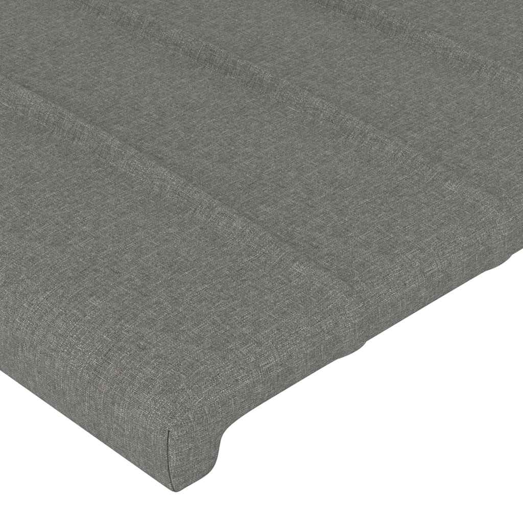 Hoofdbord met randen 163x16x78/88 cm stof donkergrijs – afbeelding 5