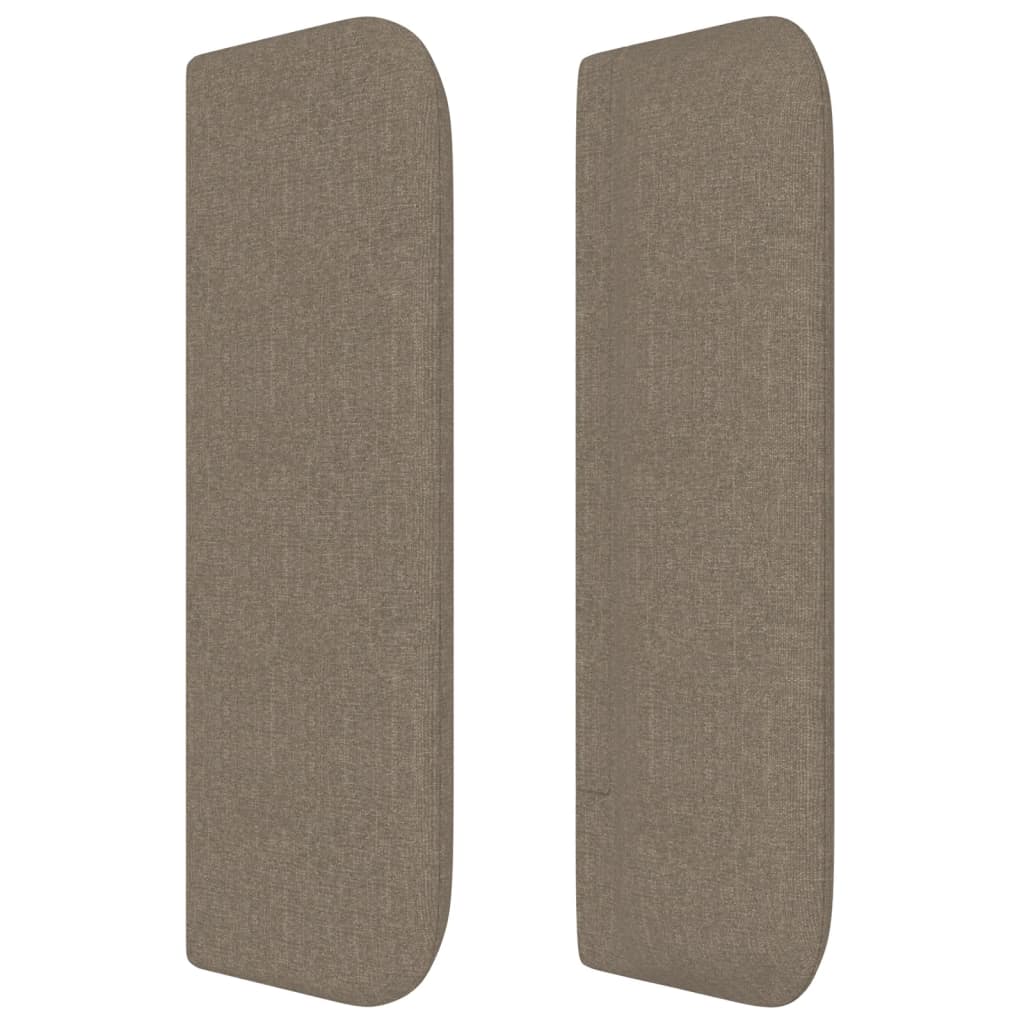 Hoofdbord met randen 163x16x78/88 cm stof taupe – afbeelding 4