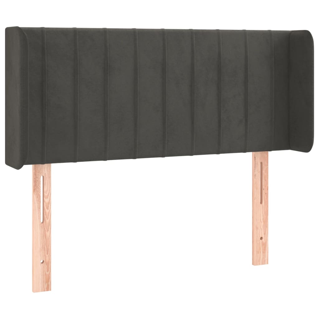 Hoofdbord met randen 83x16x78/88 cm fluweel donkergrijs – afbeelding 2