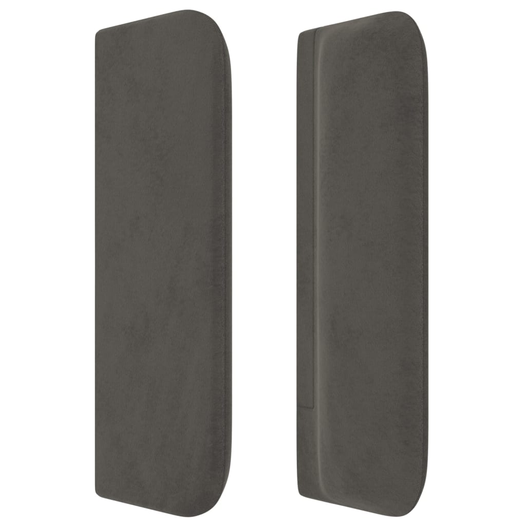 Hoofdbord met randen 83x16x78/88 cm fluweel donkergrijs – afbeelding 4