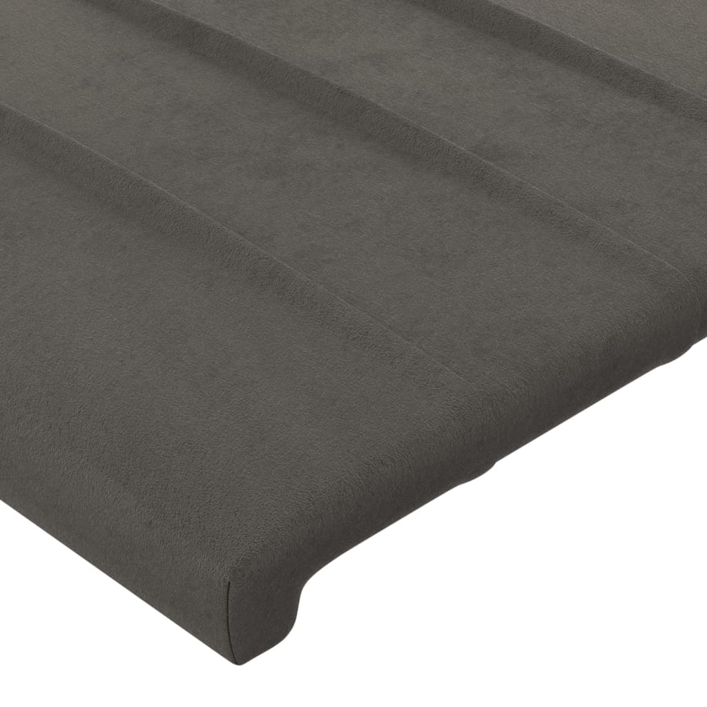 Hoofdbord met randen 83x16x78/88 cm fluweel donkergrijs – afbeelding 5
