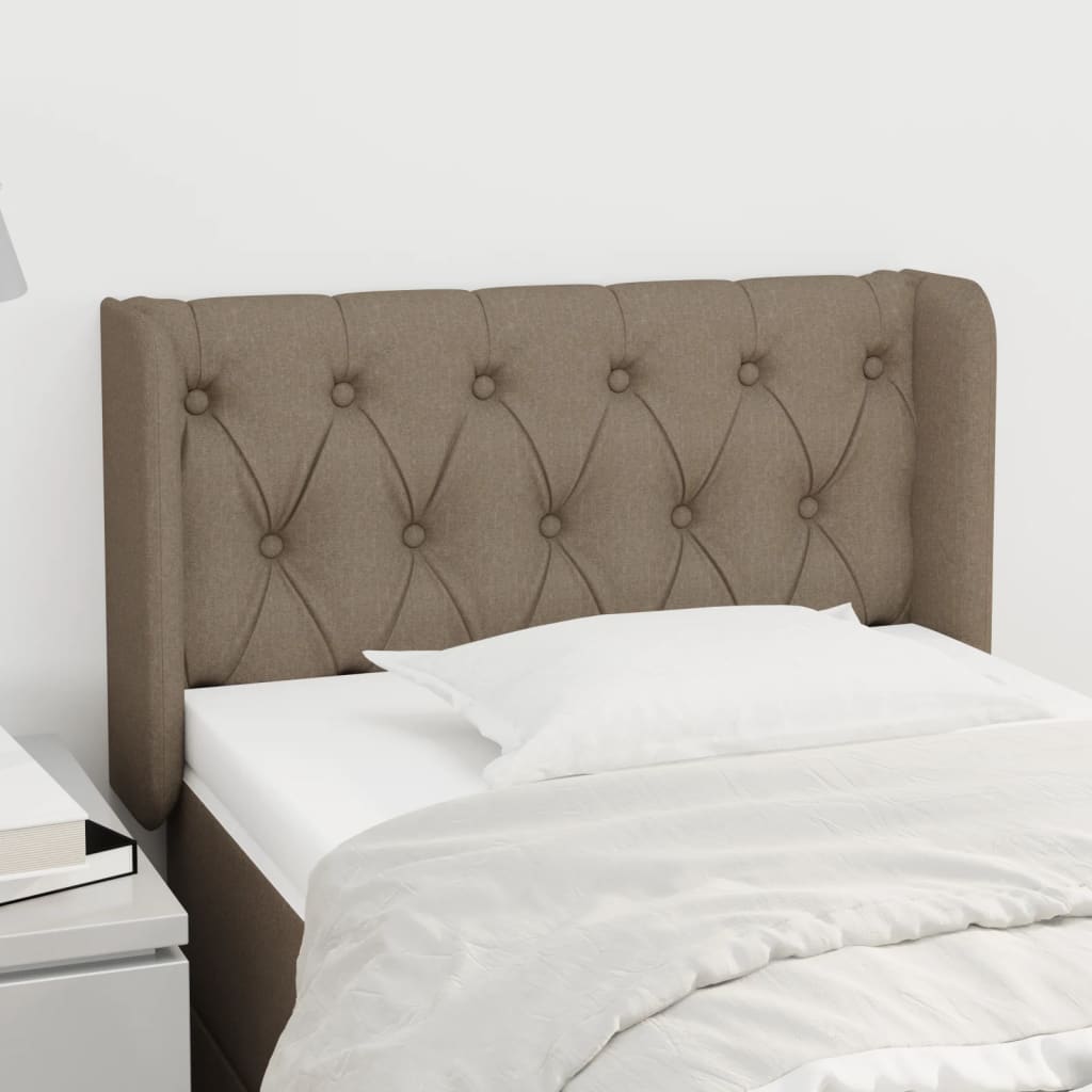 Hoofdbord met randen 83x16x78/88 cm stof taupe – afbeelding 1