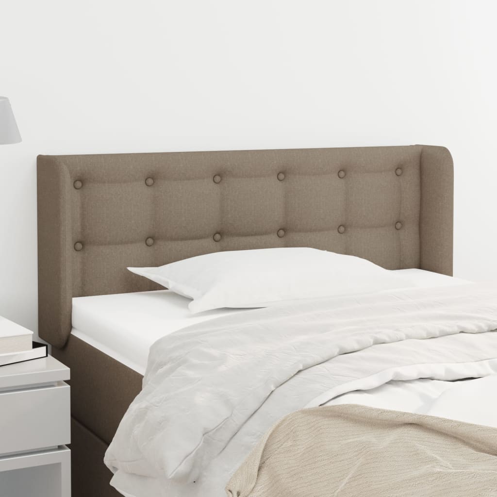 Hoofdbord met randen 93x16x78/88 cm stof taupe