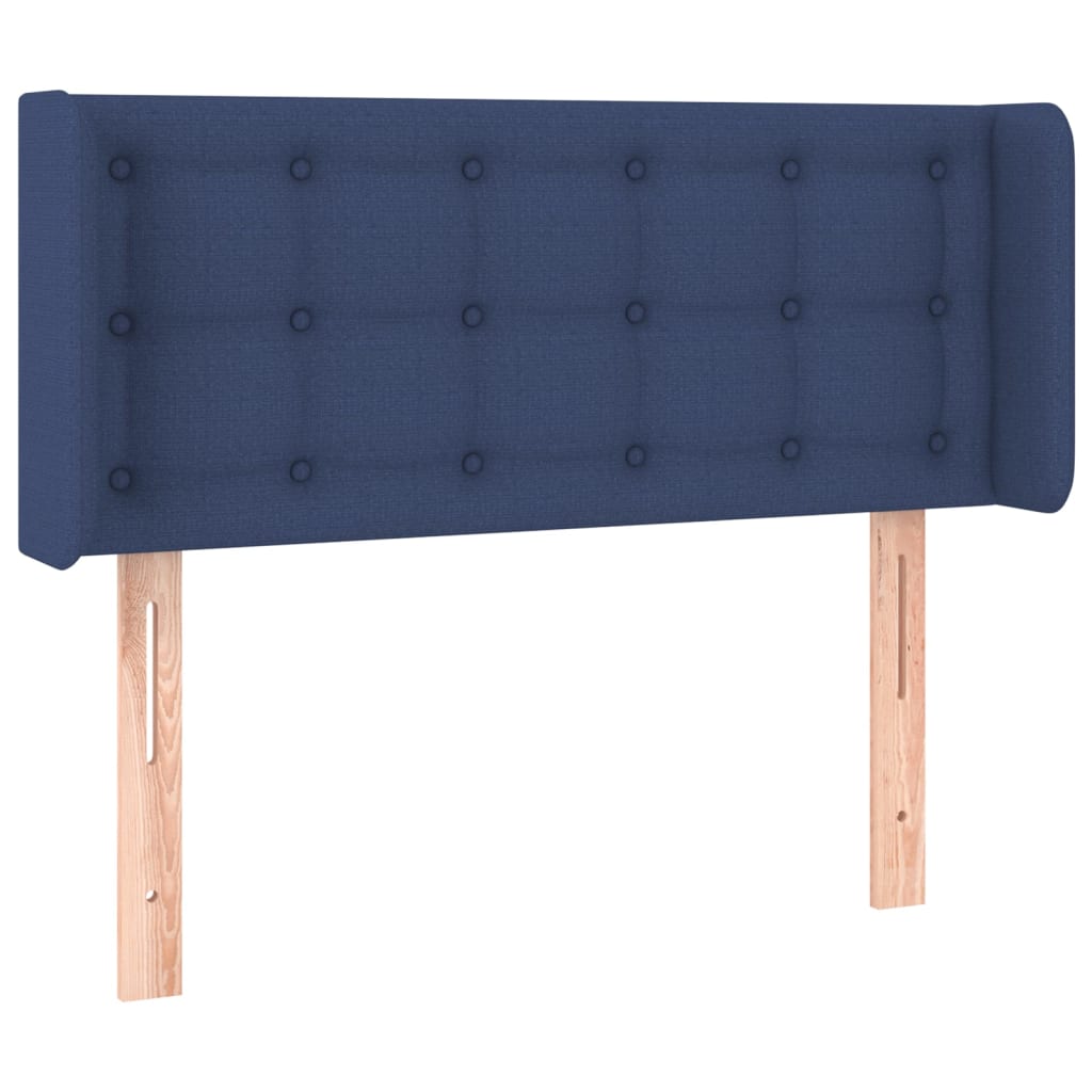 Hoofdbord met randen 93x16x78/88 cm stof blauw – afbeelding 2