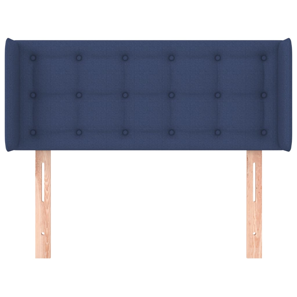 Hoofdbord met randen 93x16x78/88 cm stof blauw – afbeelding 3