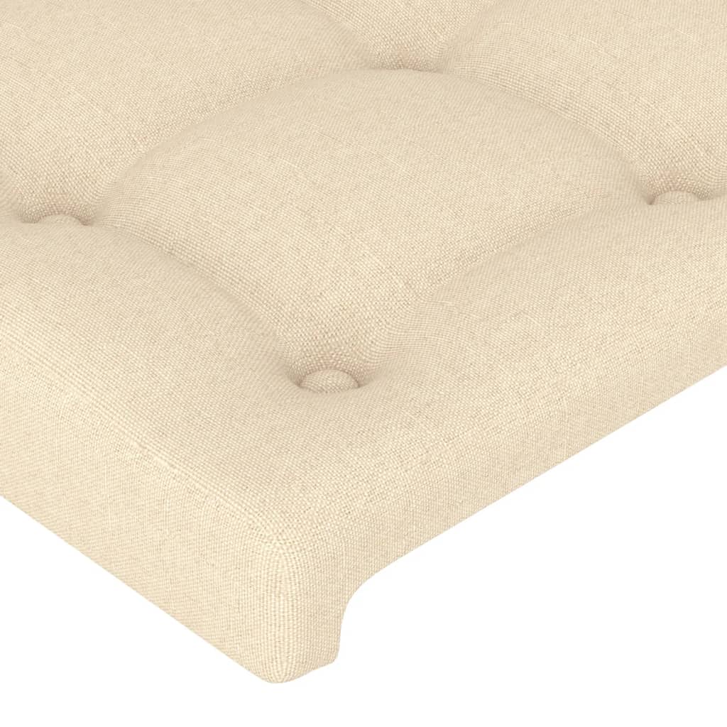 Hoofdbord met randen 163x16x78/88 cm stof crèmekleurig – afbeelding 5