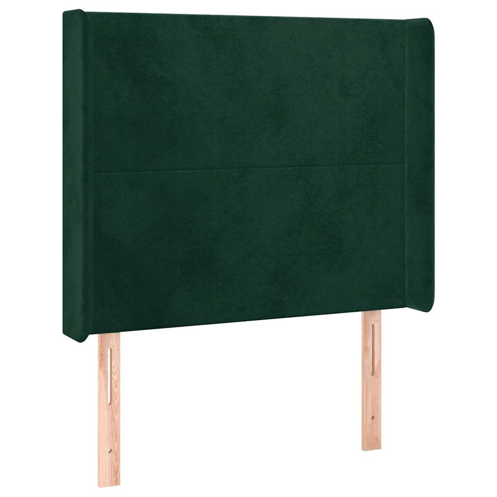 Hoofdbord met randen 83x16x118/128 cm fluweel groen – afbeelding 2