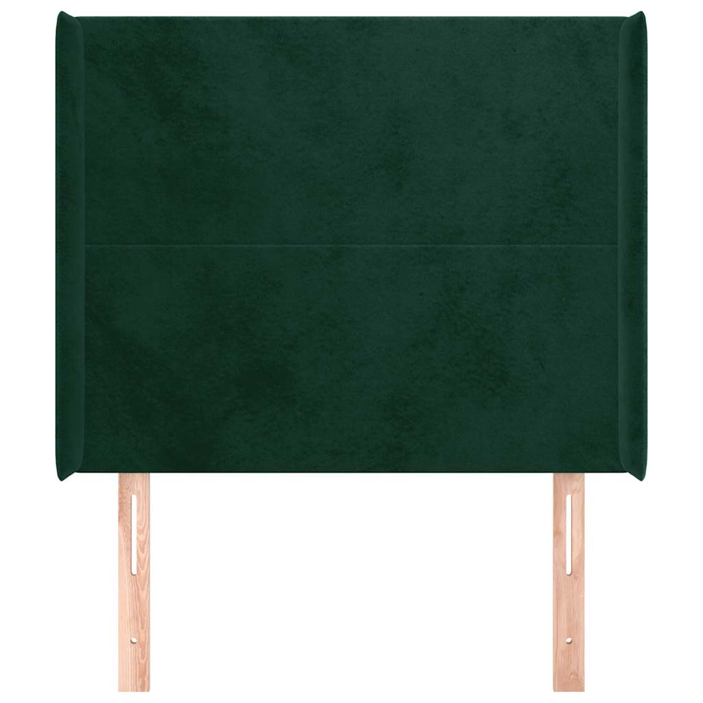 Hoofdbord met randen 83x16x118/128 cm fluweel groen – afbeelding 3