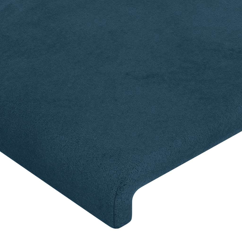 Hoofdbord met randen 93x16x118/128 cm fluweel donkerblauw – afbeelding 5