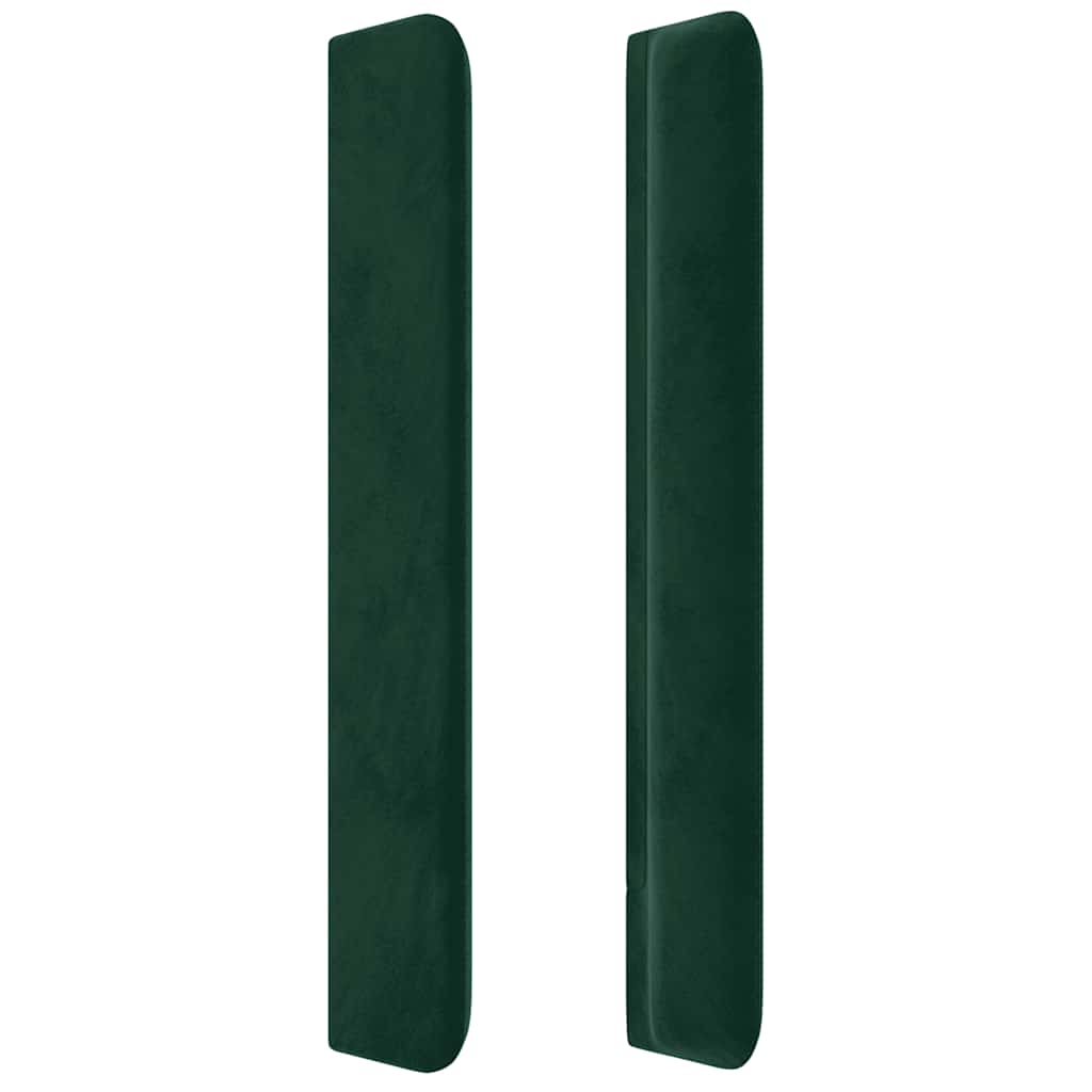 Hoofdbord met randen 103x16x118/128 cm fluweel donkergroen – afbeelding 4