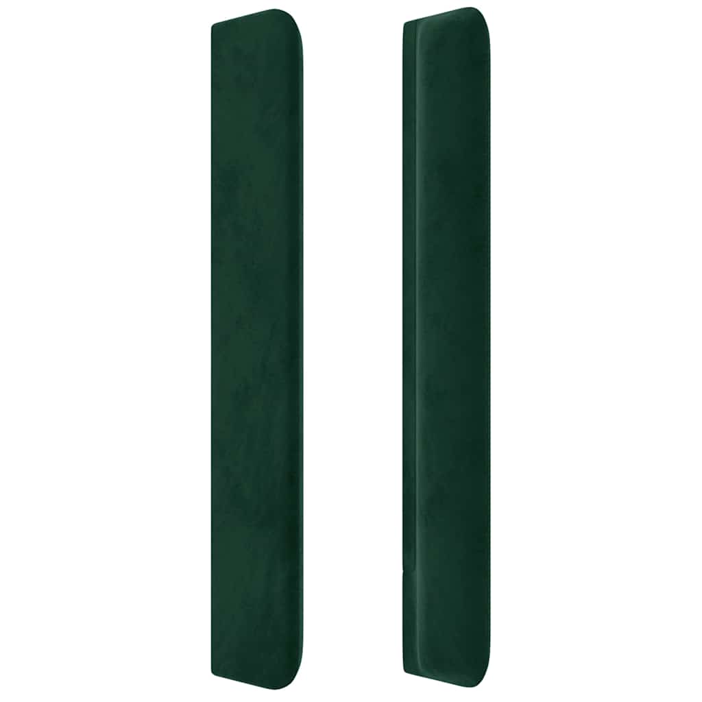 Hoofdbord met randen 163x16x118/128 cm fluweel donkergroen – afbeelding 4