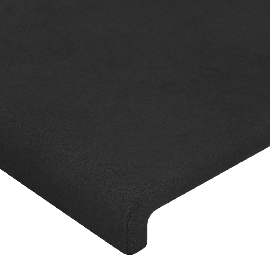 Hoofdbord met randen 183x16x118/128 cm fluweel zwart – afbeelding 5