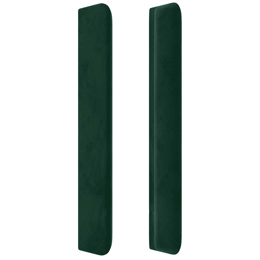 Hoofdbord met randen 183x16x118/128 cm fluweel donkergroen – afbeelding 4