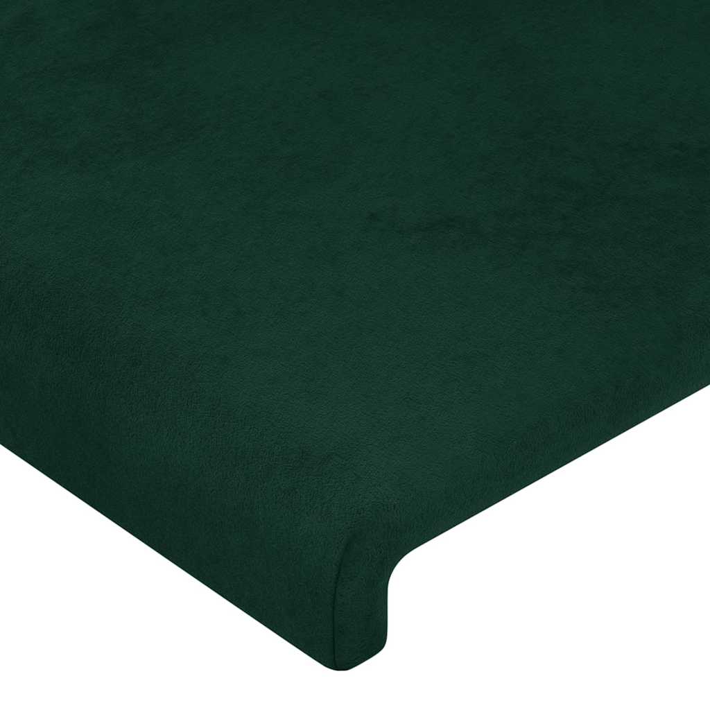 Hoofdbord met randen 183x16x118/128 cm fluweel donkergroen – afbeelding 5