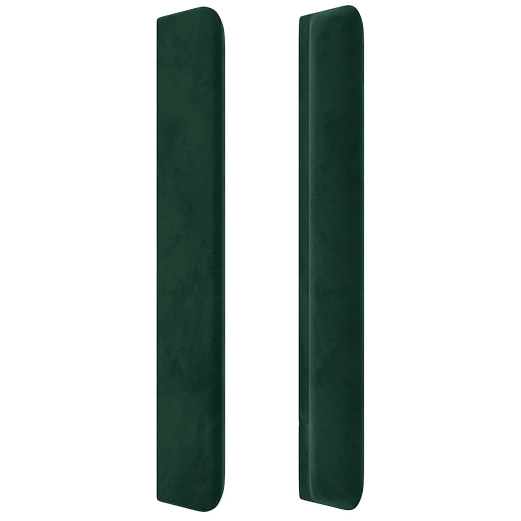 Hoofdbord met randen 203x16x118/128 cm fluweel donkergroen – afbeelding 4