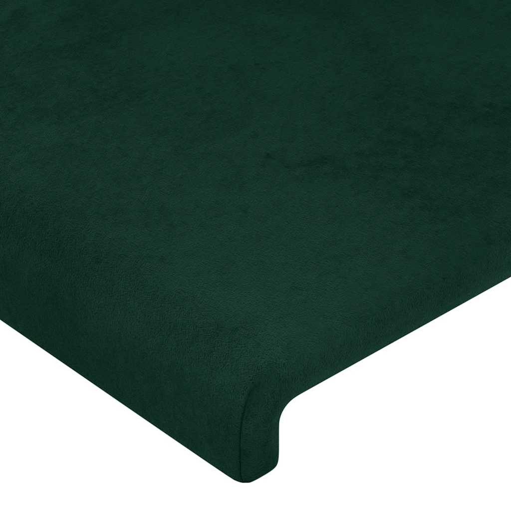 Hoofdbord met randen 203x16x118/128 cm fluweel donkergroen – afbeelding 5