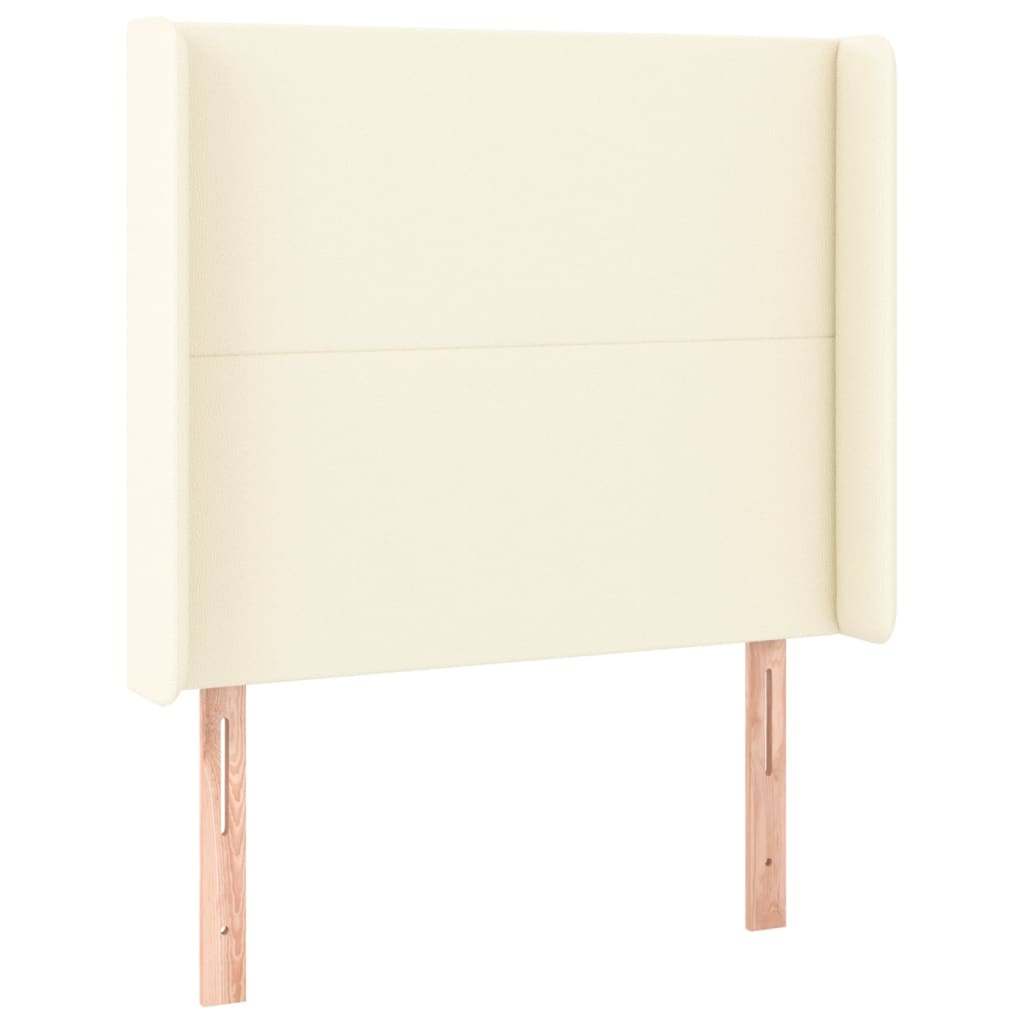 Hoofdbord met randen 83x16x118/128 cm kunstleer crèmekleurig – afbeelding 2