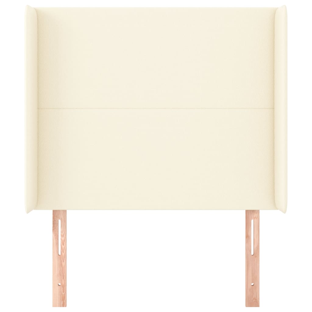 Hoofdbord met randen 83x16x118/128 cm kunstleer crèmekleurig – afbeelding 3