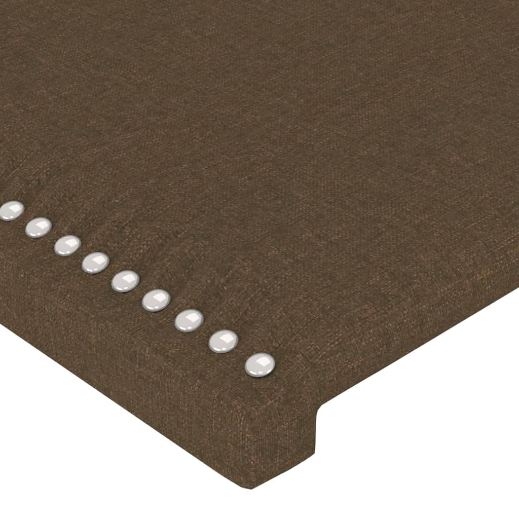 Hoofdbord met randen 183x16x118/128 cm stof donkerbruin – afbeelding 5